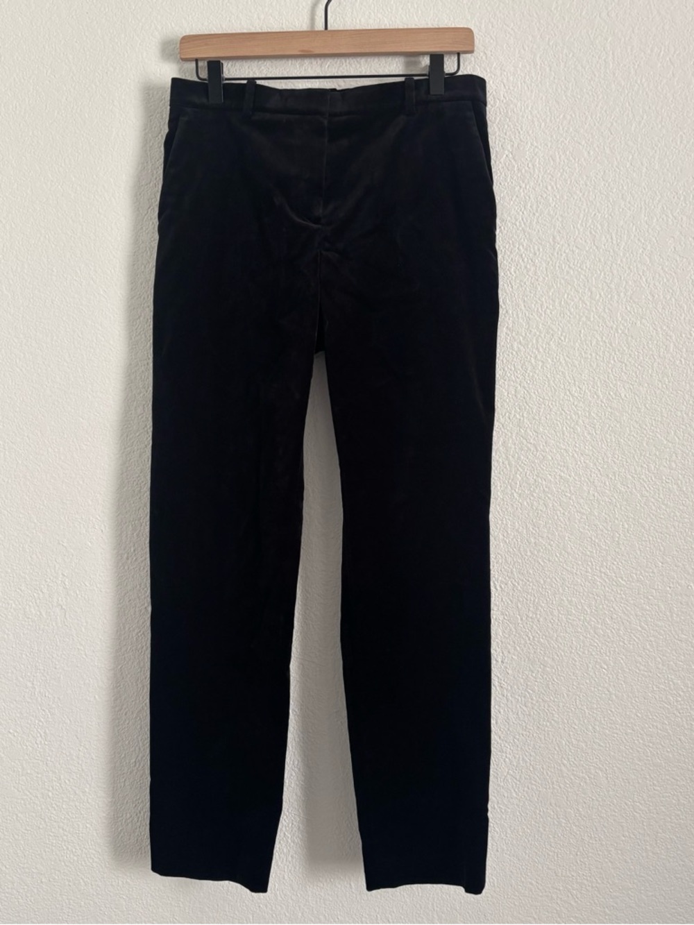 Theory Women's Size 4 Black Velvet Tailored Trouser Pant